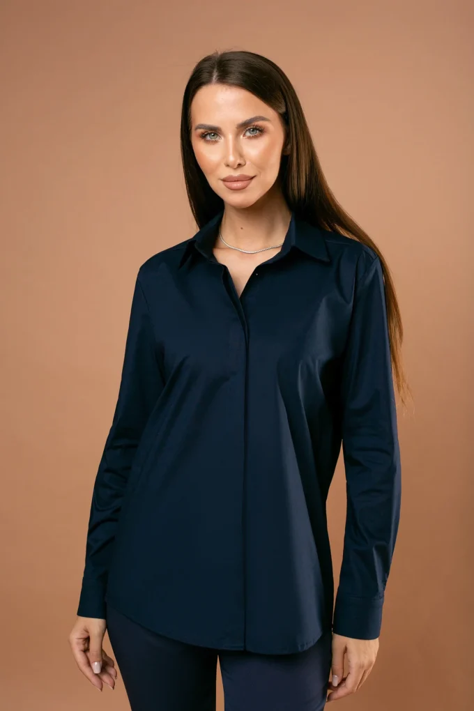 Cămașă Leia, bleumarin din poplin